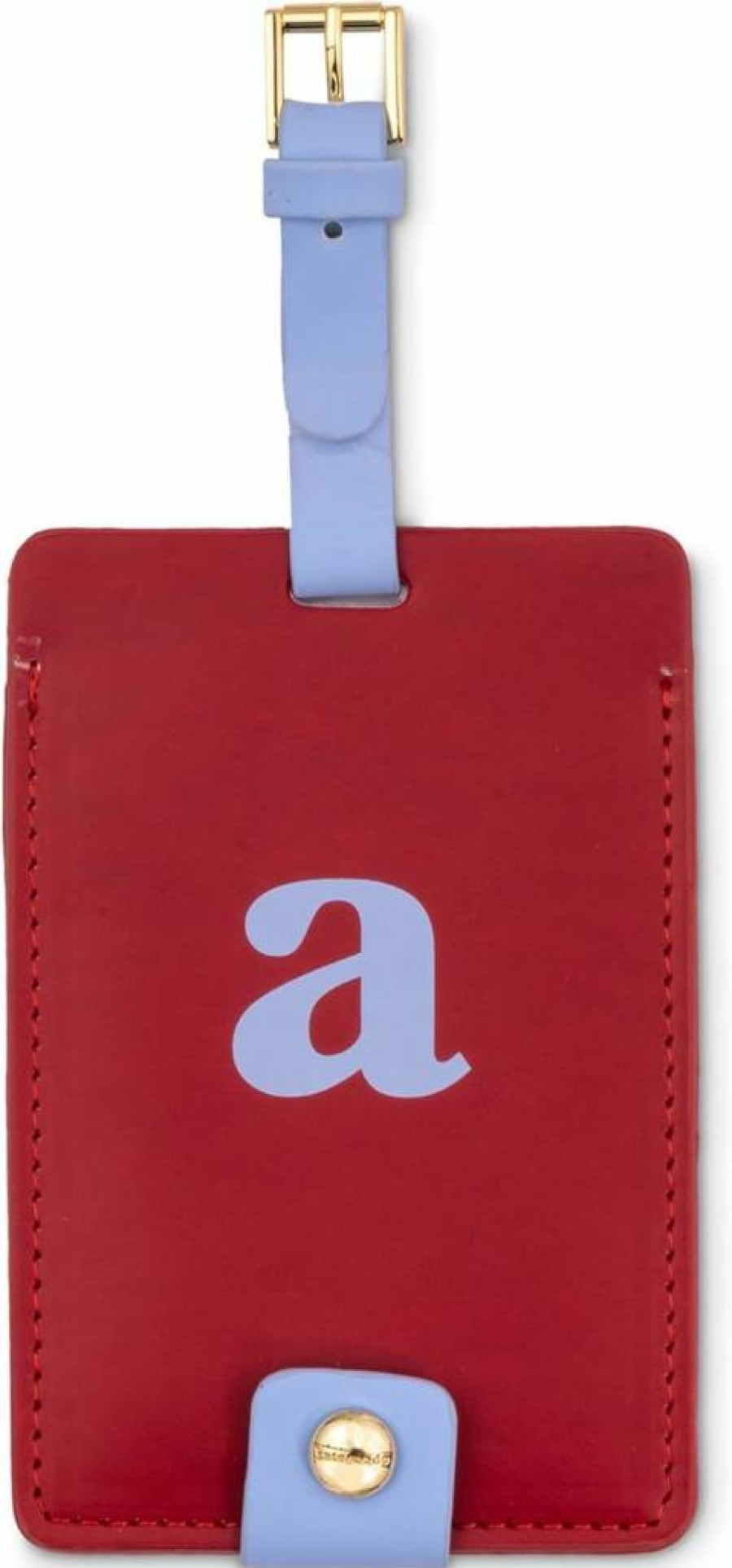 Kate Spade New York Leather Luggage Tag - Personalized Monogram Travel Bag Identifier with Secure Strap for Suitcases