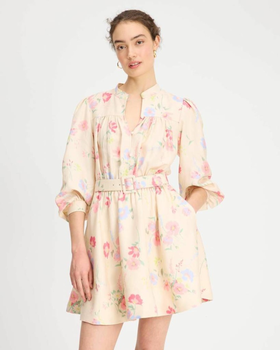 Kate Spade New York Women's Floral Print Belted Shirt Dress - Whimsical Garden Style