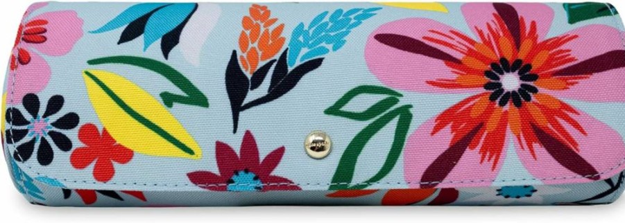 Kate Spade New York Safari Floral Travel Jewelry Organizer - Portable Fabric Jewelry Box for Women, Holds Necklaces, Rings, Bracelets & Accessories