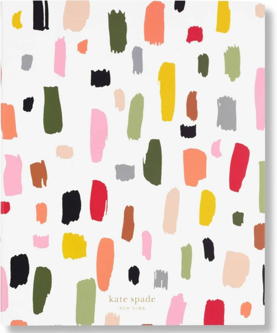 Kate Spade New York Small Concealed Spiral Notebook - 8.25" x 6.75" Lined Journal with 112 Pages, Painterly Strokes Design, Stylish Notebook for Women