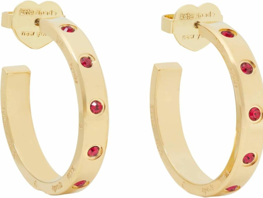 Kate Spade New York Set In Stone Hoop Earrings for Women - Sterling Silver Fashion Jewelry
