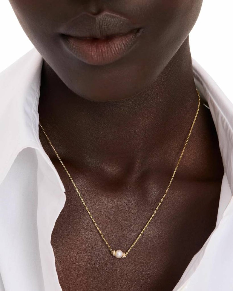 Kate Spade New York Meant To Be Pearl & Diamond Pendant Necklace - Sterling Silver Jewelry