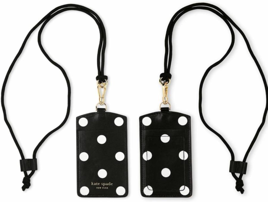 Kate Spade New York Vegan Leather ID Badge Holder & Card Wallet with Lanyard for Work, School, Travel - Slim Name Tag Case (Grand Plaid Duo)