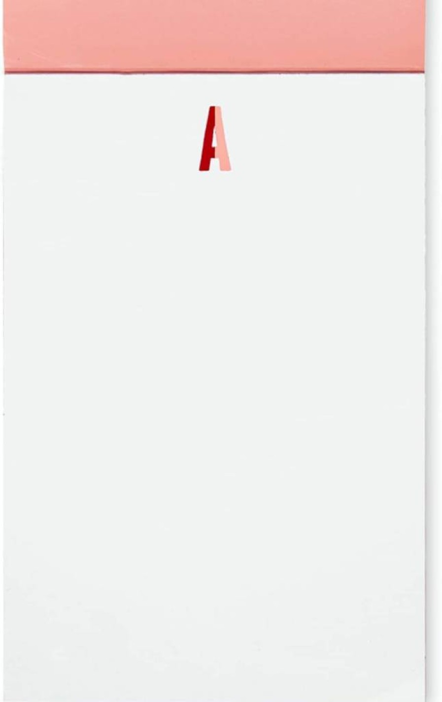 Kate Spade New York Initial J Notepad - 7" x 4.75" Red Paper Pad with 100 Blank Sheets for Desktop Notes & Writing