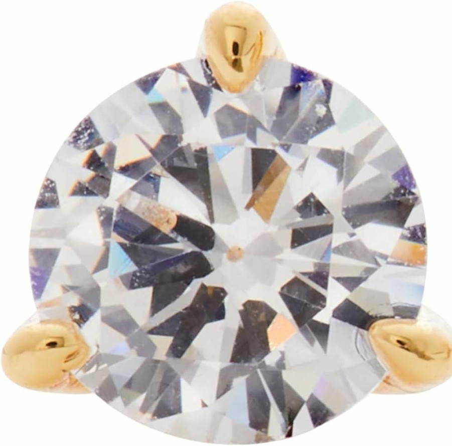 Kate Spade New York Brilliant Mini Trio Prong Stud Earrings - Gold Tone Statement Studs