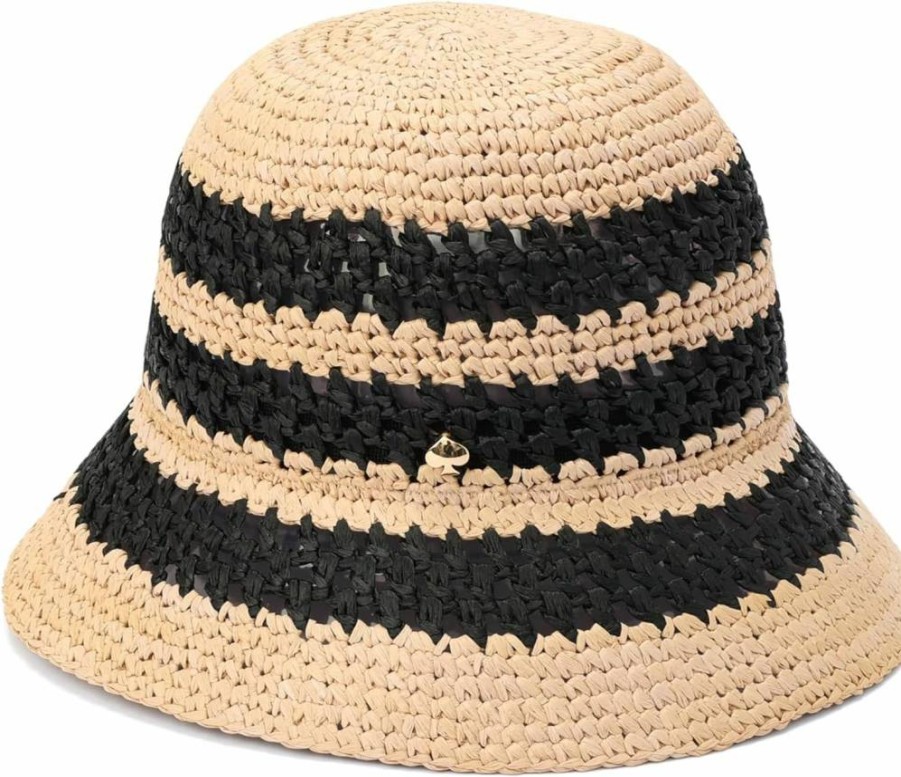 Kate Spade New York Women's Striped Cloche Hat - Summer Fashion Accessory, Stylish Sun Cap for Women