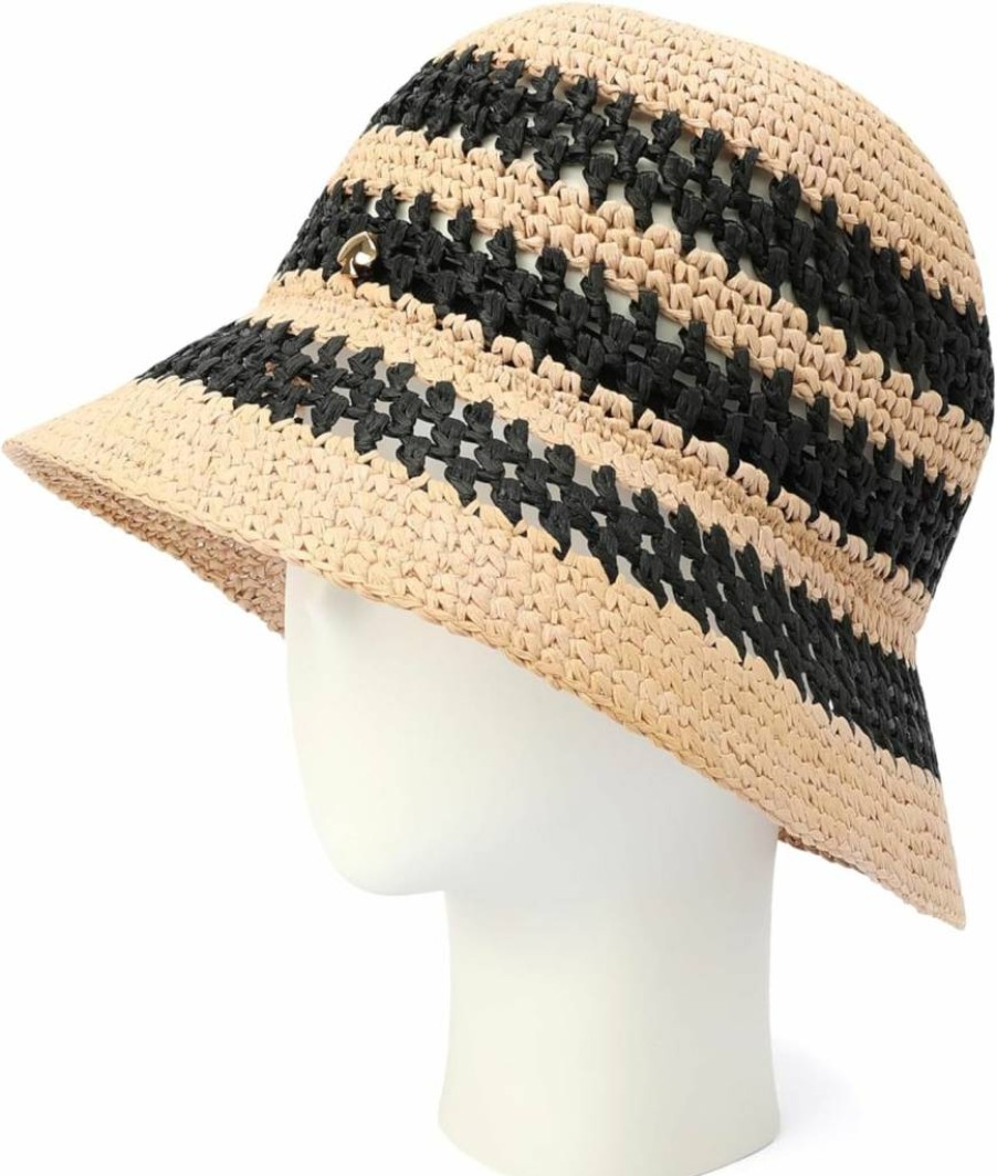 Kate Spade New York Women's Striped Cloche Hat - Summer Fashion Accessory, Stylish Sun Cap for Women