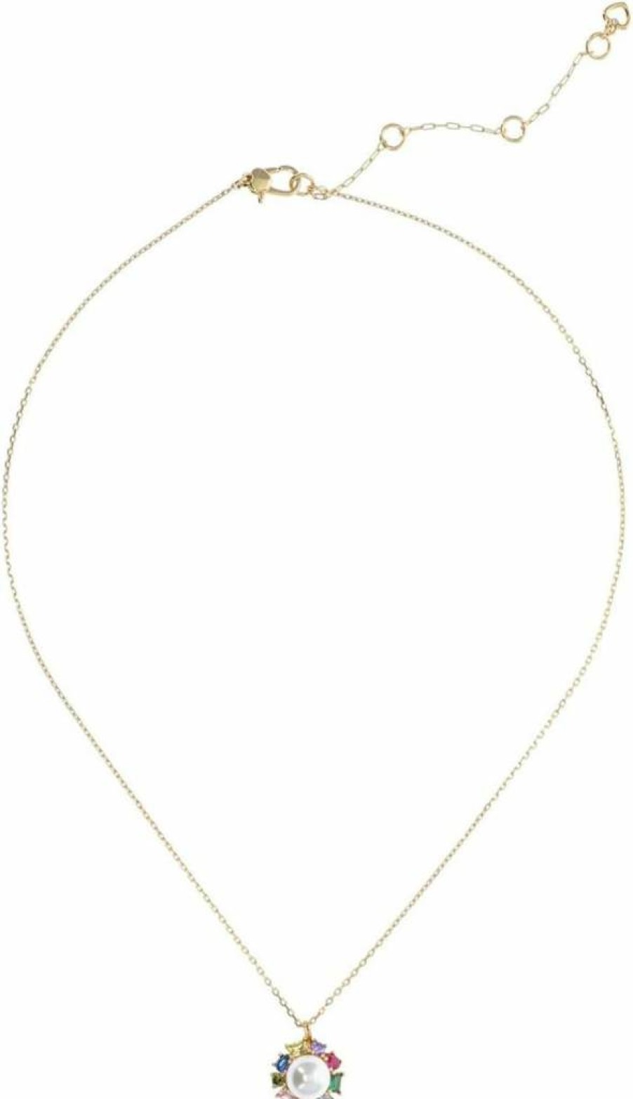 Kate Spade New York Pearl Pendant Necklace with Crystal Halo - Elegant Candy Shop Jewelry