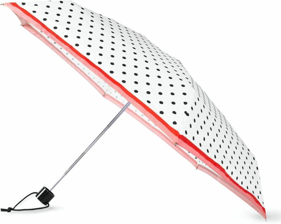 Kate Spade New York Compact Mini Umbrella with Storage Sleeve - Portable Travel Umbrella for Backpack, Car & On-the-Go