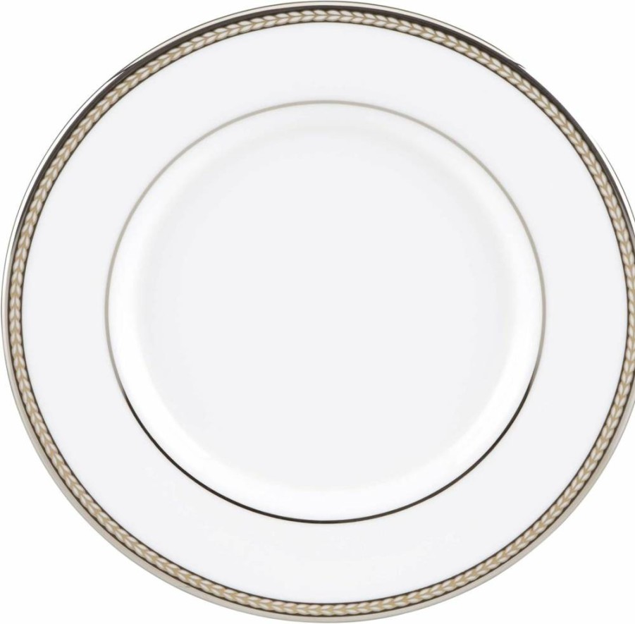 Kate Spade New York Sonora Knot Salad Plate - 7" White Ceramic Decorative Appetizer Dish for Elegant Dining & Entertaining