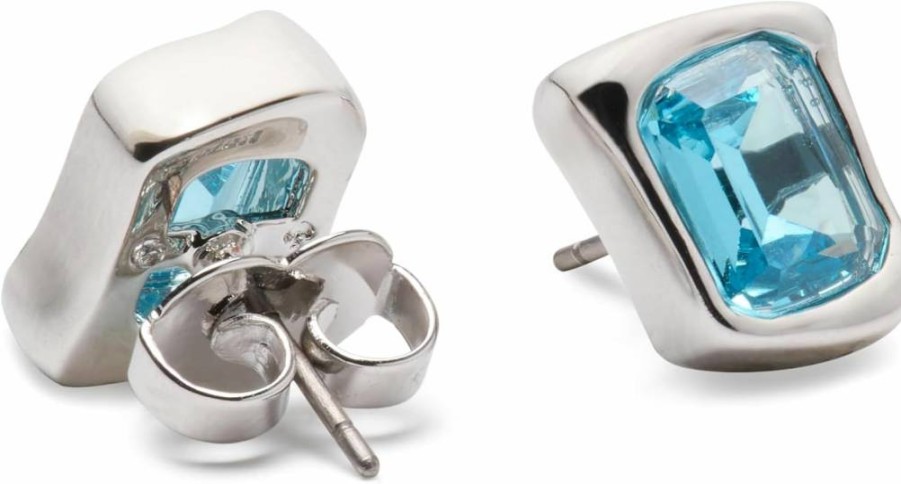 Kate Spade New York Molten Glass Stud Earrings for Women - Elegant Gold or Silver Tone Studs with Sparkling Crystals, Fashion Jewelry Gift