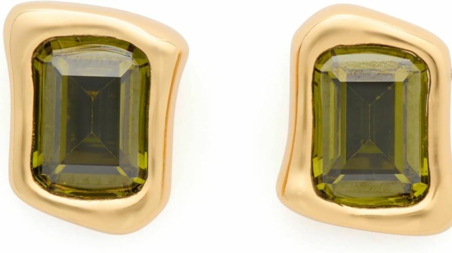 Kate Spade New York Molten Glass Stud Earrings for Women - Elegant Crystal Accent Studs