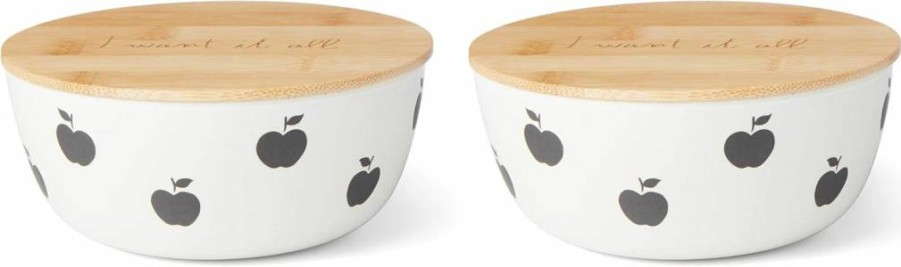 Kate Spade New York White and Black Apple Toss Insulated Travel Coffee Mug