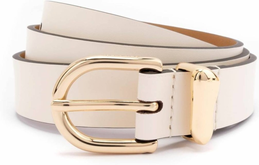 Kate Spade New York Women's Adjustable Leather Belt with Molten Metal Keeper, 1 Inch Width Fashion Accessory