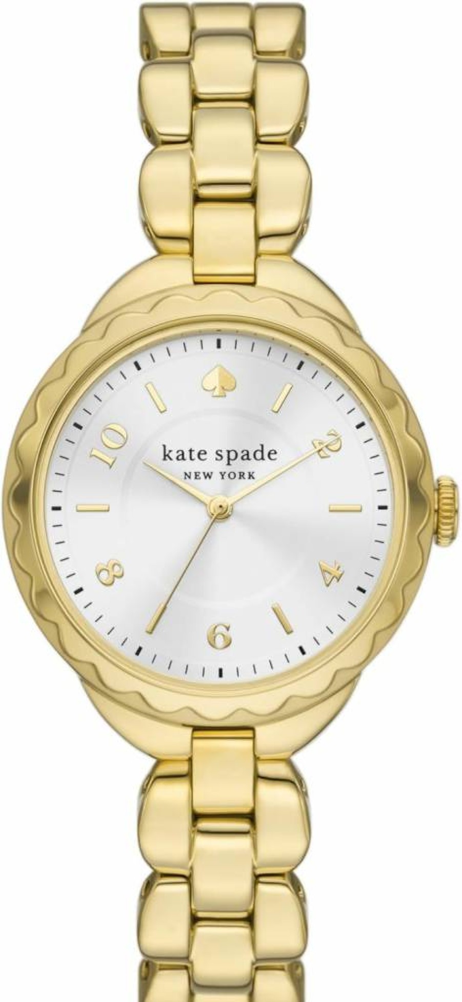 Kate Spade New York Women's Watch - Morningside Stainless Steel Bracelet or Leather Band, Scallop Top Ring Design