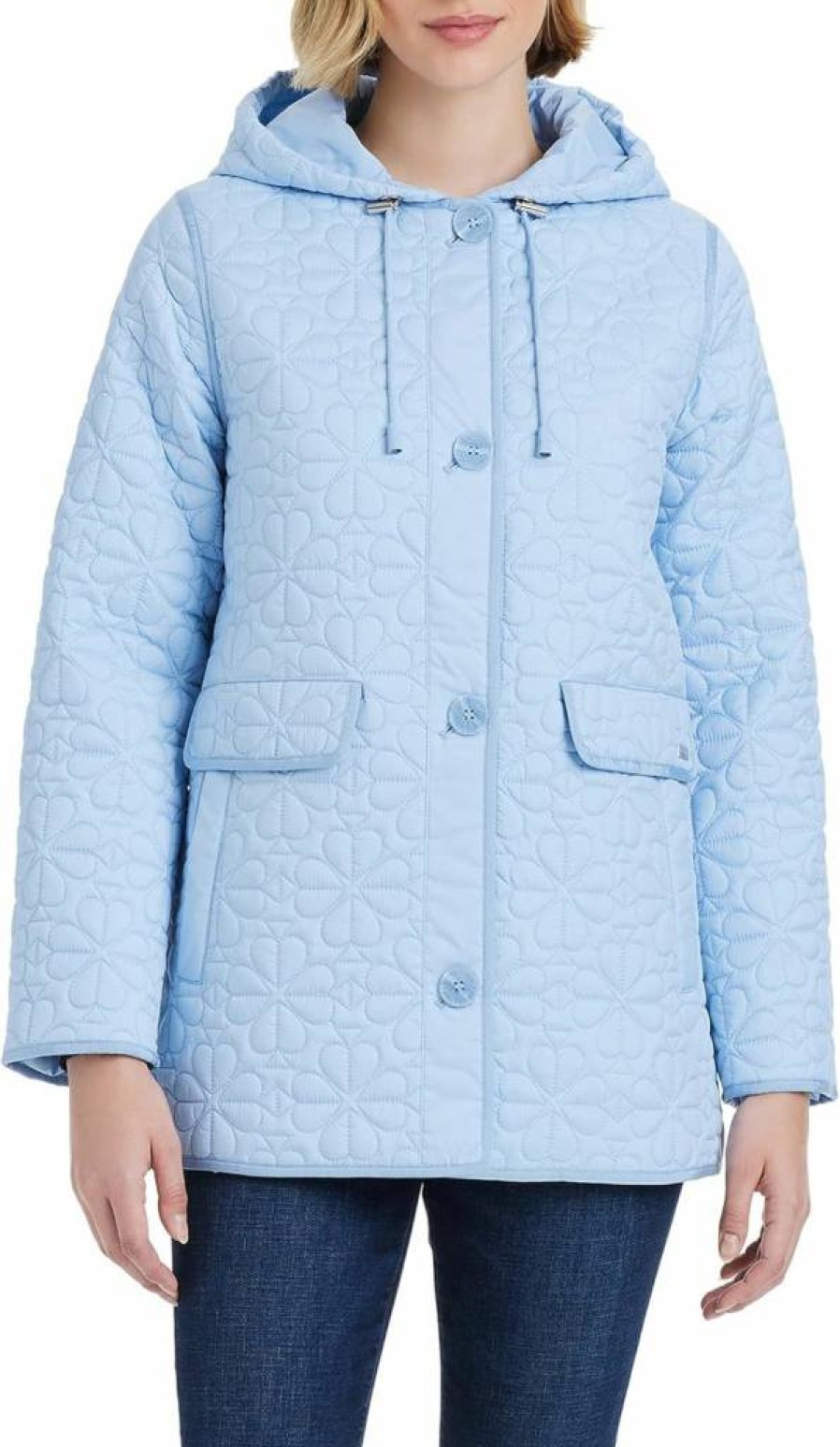 Kate Spade New York Women's Quilted Hooded Jacket - Lightweight A-Line Coat for Style & Comfort