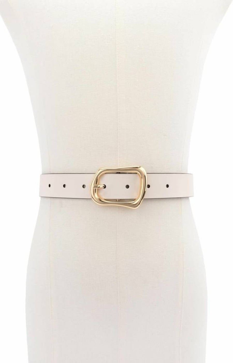 Kate Spade New York Women's Adjustable Leather Belt with Molten Metal Buckle, 1.20 Inch Width, Fashion Accessory