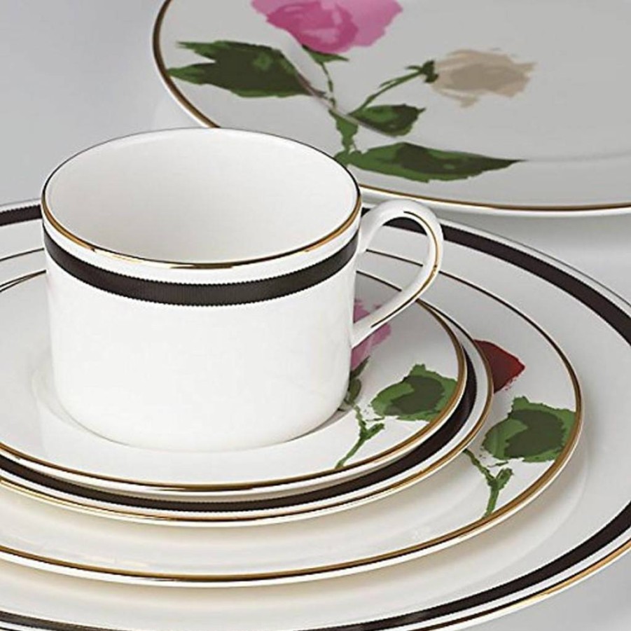 Kate Spade New York Rose Park 5-Piece Dinner Plate Set - Floral Bone China Tableware