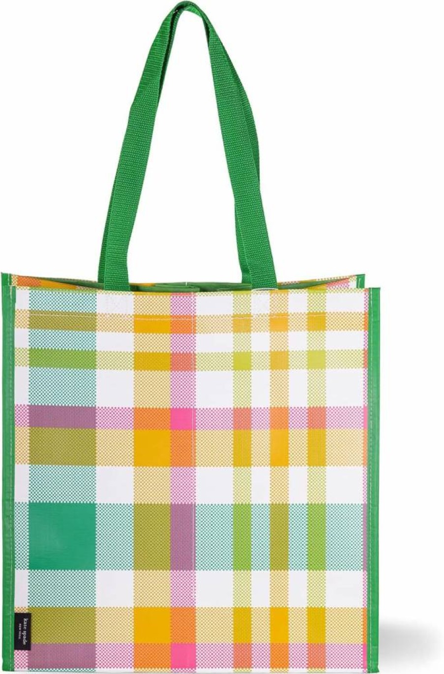 Kate Spade New York Large Reusable Grocery Tote Bag - Collapsible Shopping Bag with Shoulder Straps