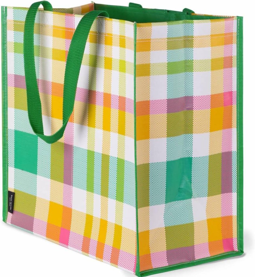 Kate Spade New York Large Reusable Grocery Tote Bag - Collapsible Shopping Bag with Shoulder Straps