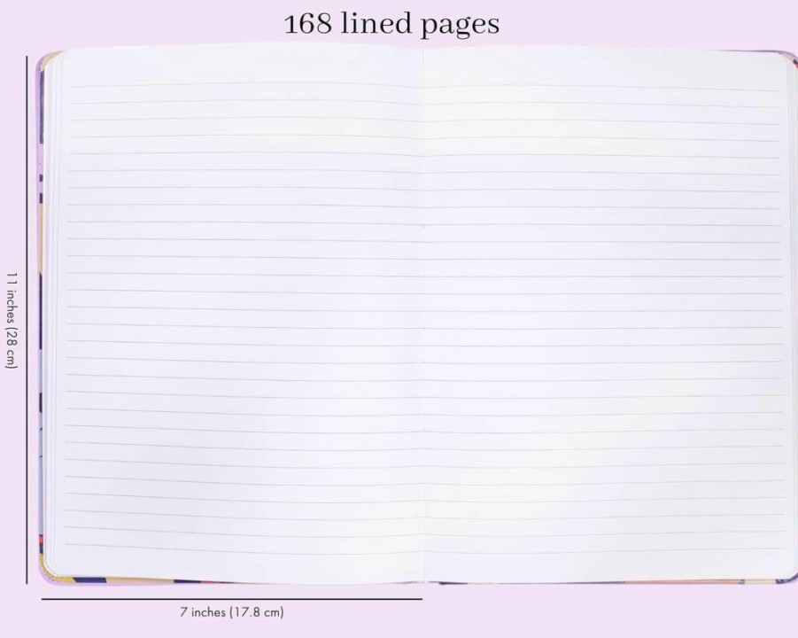 Kate Spade New York Vegan Leather Journal - Take Note XL Lined Notebook with 168 Pages, Floral Stripe Design, Hardcover Diary for Women