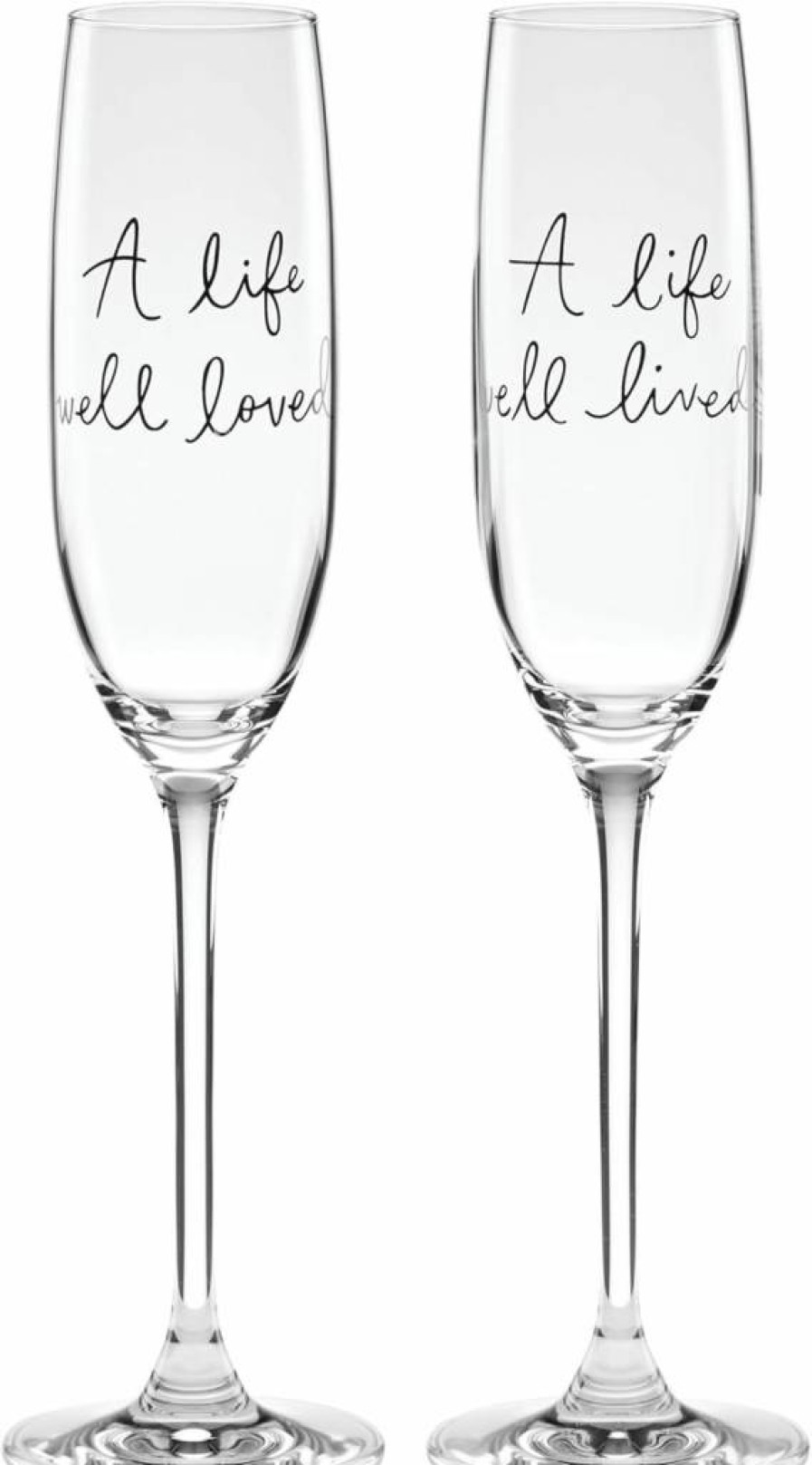 Kate Spade New York Crystal Charmed Life Wedding Toasting Flutes Set - 2-Piece Elegant Champagne Glasses for Bridal Showers & Celebrations