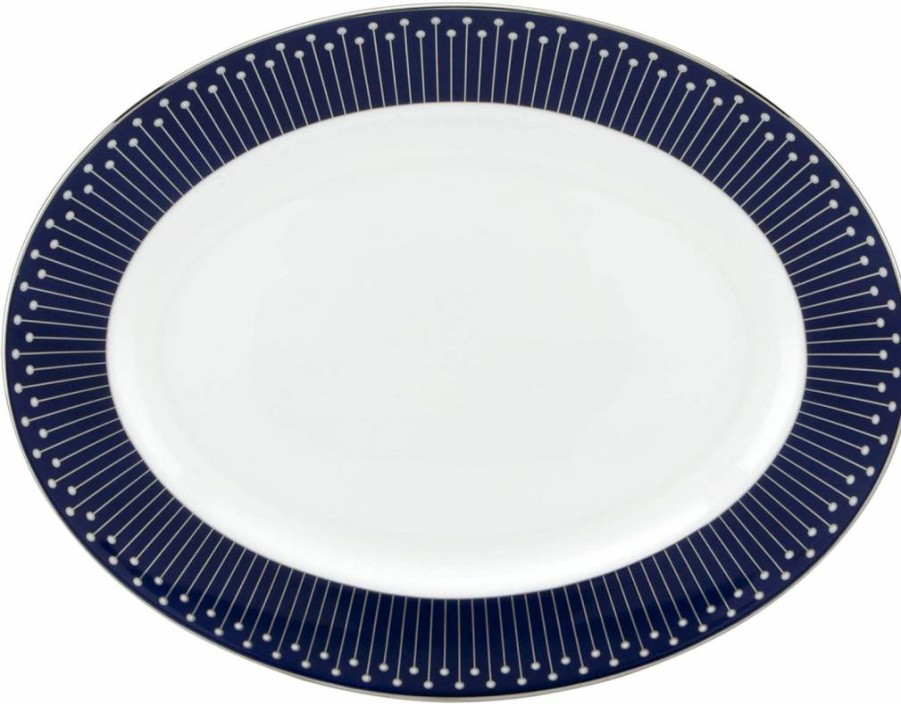 Kate Spade New York Mercer Drive Pink and White Decorative Accent Plate for Home Dining Decor