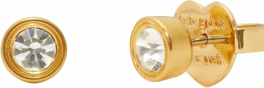 Kate Spade New York Small Set In Stone Stud Earrings - Classic Gold/Silver Hoop Studs for Women