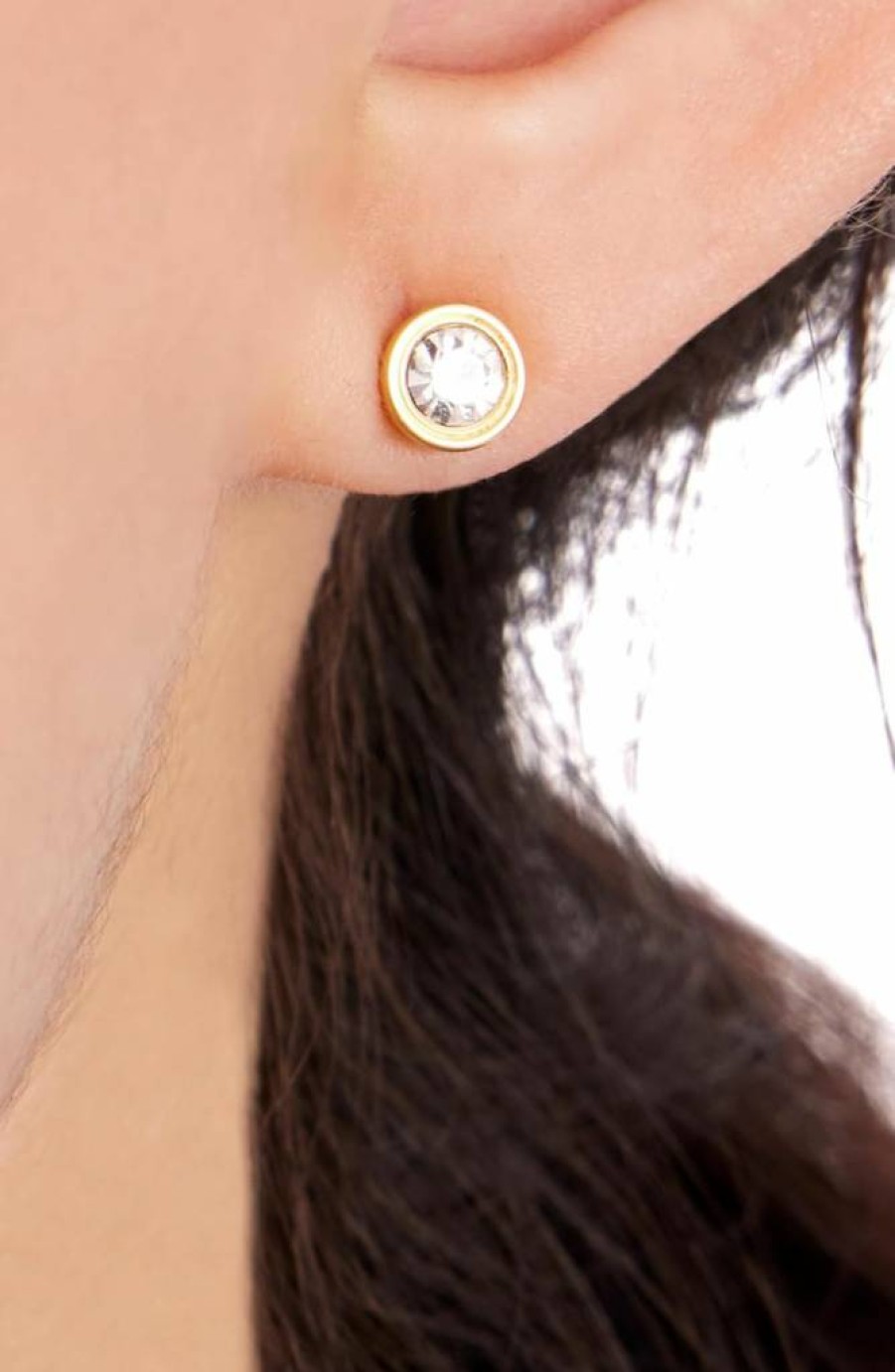 Kate Spade New York Small Set In Stone Stud Earrings - Classic Gold/Silver Hoop Studs for Women