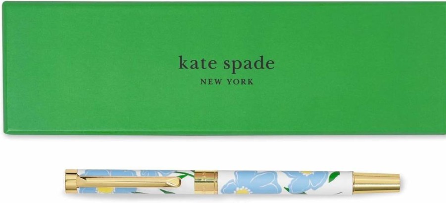 Kate Spade New York Floral Design Ballpoint Pen - Refillable Black Ink Office Pen for Women, Gift Box Included, Sunshine Floral Pattern