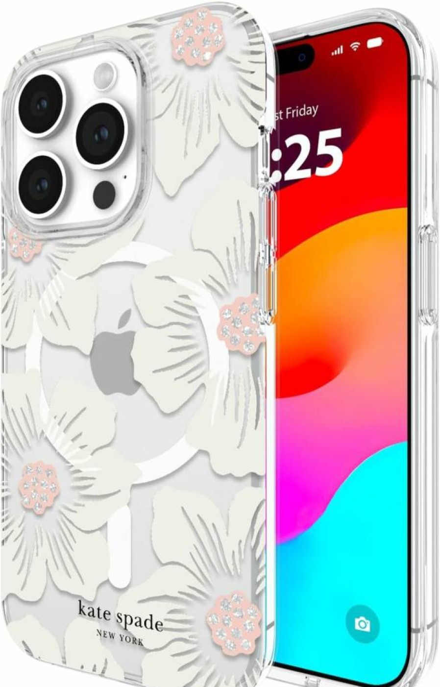 Kate Spade New York iPhone 15 Pro Case with MagSafe - Wavy Iridescent Design