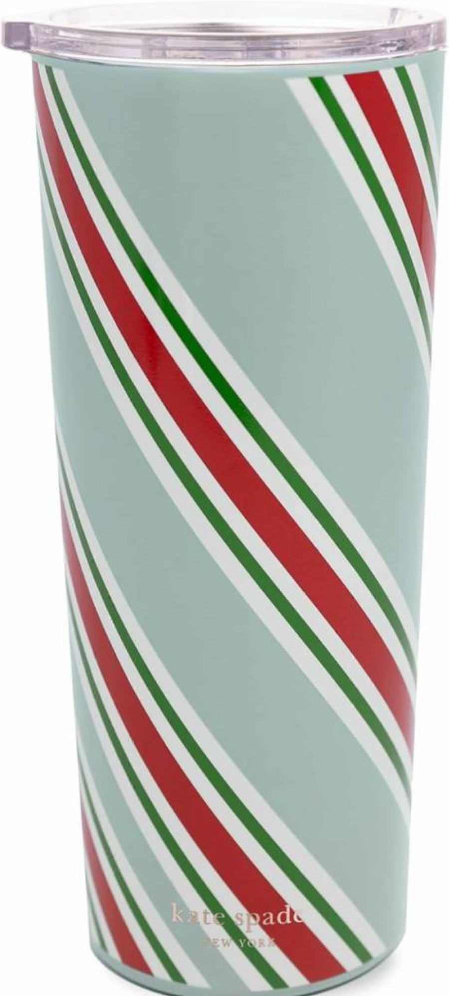 Kate Spade New York Luna Stripe 24oz Stainless Steel Travel Tumbler, Double Wall Insulated Cup with Lid