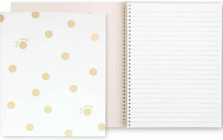 Kate Spade New York Joy Dot Spiral Notebook - 8.25" x 6.75" Lined Journal with 112 Pages, Small Concealed Cover