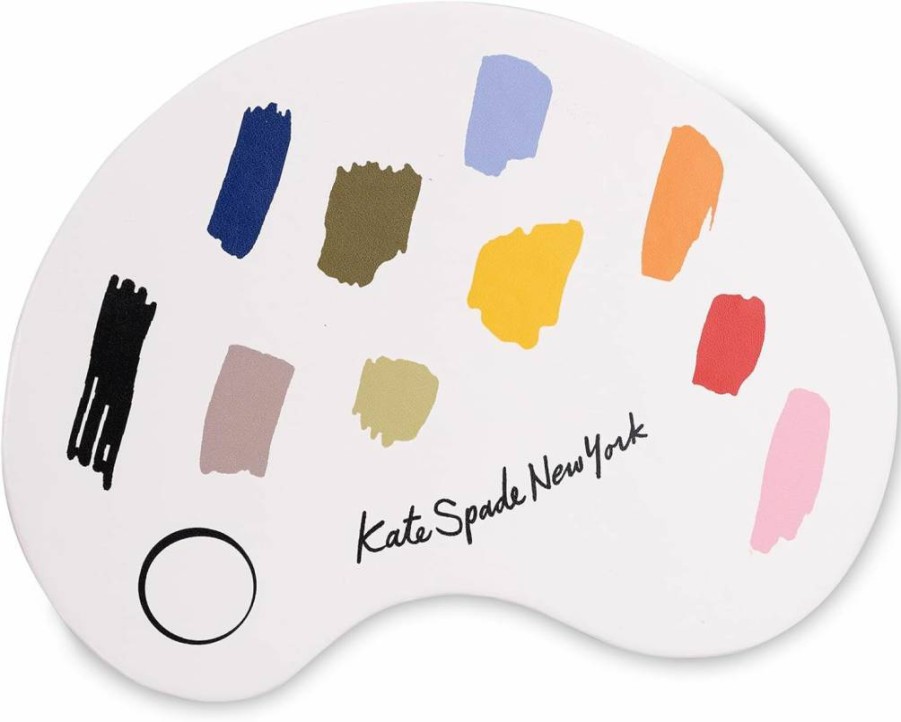 Kate Spade New York Leatherette Mouse Pad - 9" x 8" Non-Slip Desk Mat with Painterly Strokes Design for Office & Home