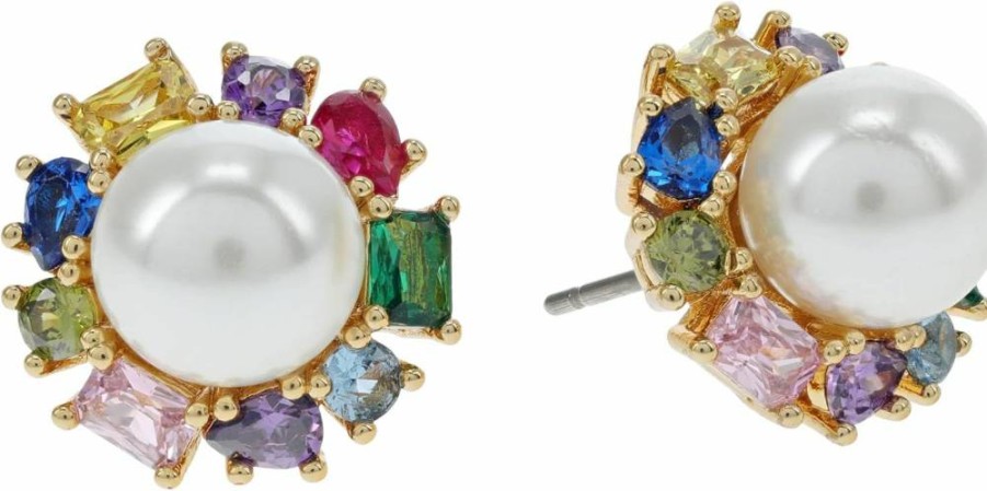 Kate Spade New York Pearl Stud Earrings with Halo Detail - Candy Shop Collection