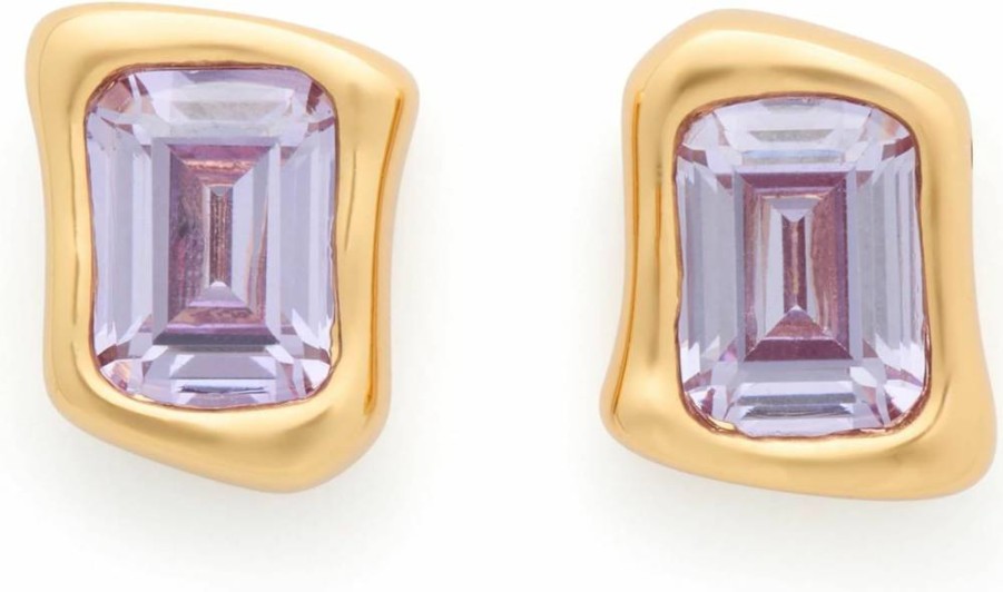 Kate Spade New York Molten Glass Stud Earrings – Sparkling Crystal Accent Studs for Women