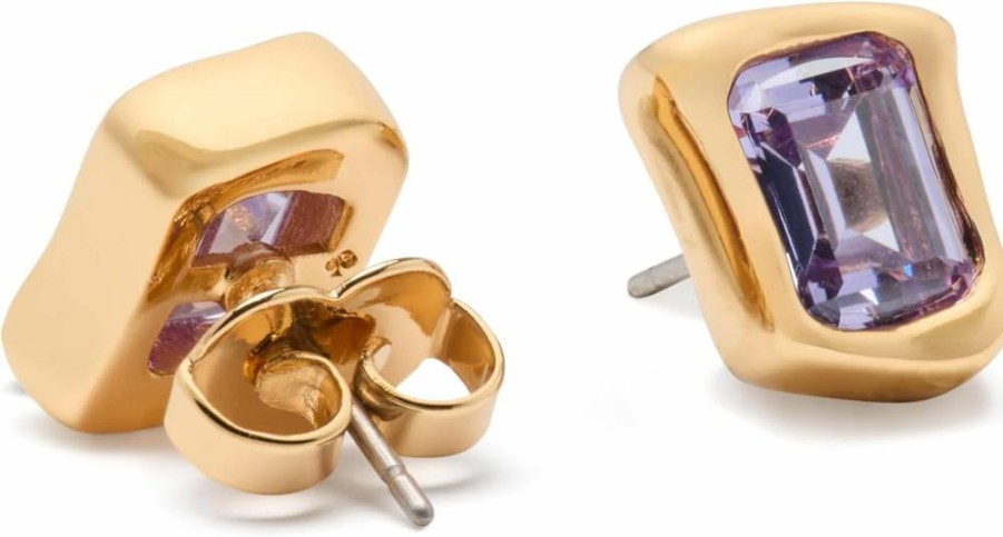 Kate Spade New York Molten Glass Stud Earrings – Sparkling Crystal Accent Studs for Women