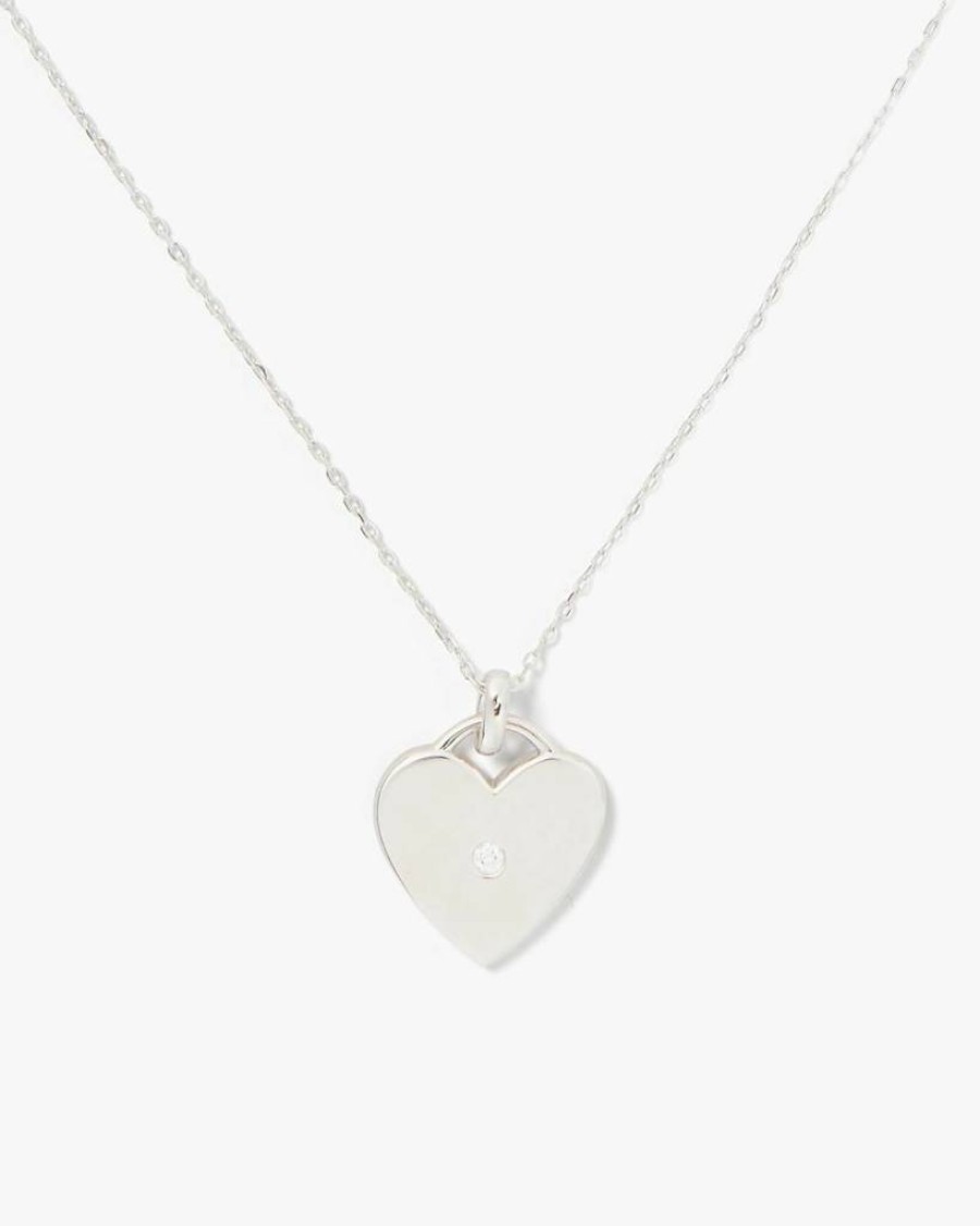 Kate Spade New York Heart Pendant Necklace - Sterling Silver Meant To Be Love Charm