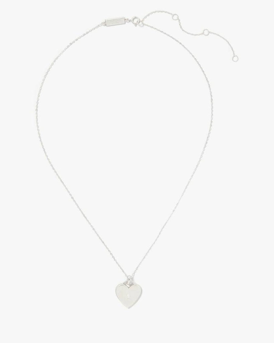 Kate Spade New York Heart Pendant Necklace - Sterling Silver Meant To Be Love Charm