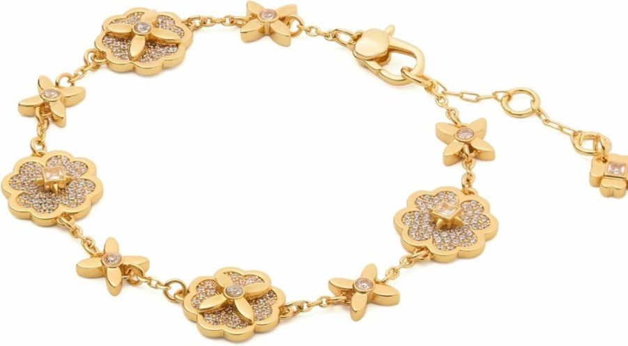 Kate Spade New York Heritage Bloom Charm Bracelet - Floral Design Women's Fashion Jewelry
