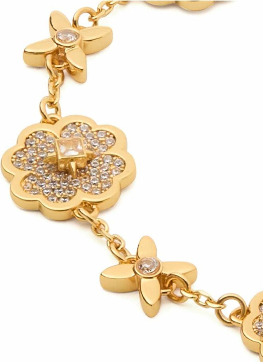 Kate Spade New York Heritage Bloom Charm Bracelet - Floral Design Women's Fashion Jewelry