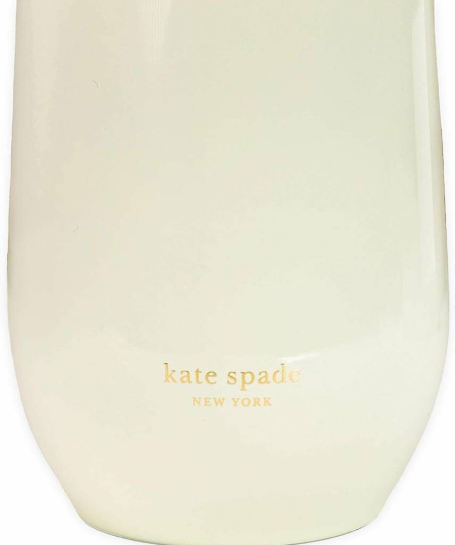 Kate Spade New York 16oz Stainless Steel Wine Tumbler - Insulated Travel Cup with Lid, Bridal Shower Gift for Bride to Be, Miss to Mrs White Tumbler