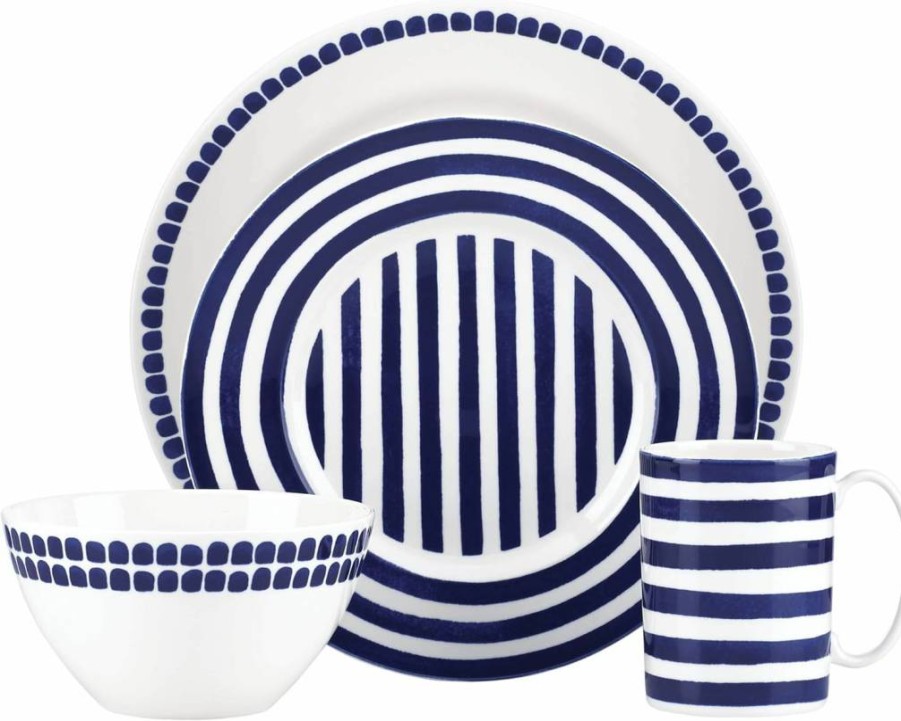 Kate Spade New York Charlotte Street Blue Dinner Plate – 1.65 lb Elegant Ceramic Tableware for Dining & Decor