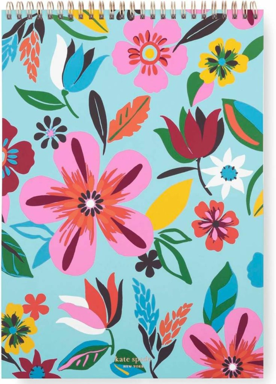 Kate Spade New York Large College Ruled Spiral Notebook - 160 Lined Pages, 11.75 x 8.5 Inch, Safari Floral Design Writing Pad