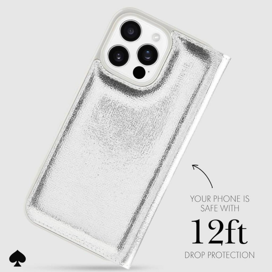 Kate Spade New York iPhone 16 Pro Max Case with MagSafe - Liquid Glitter Iridescent Designer Cover