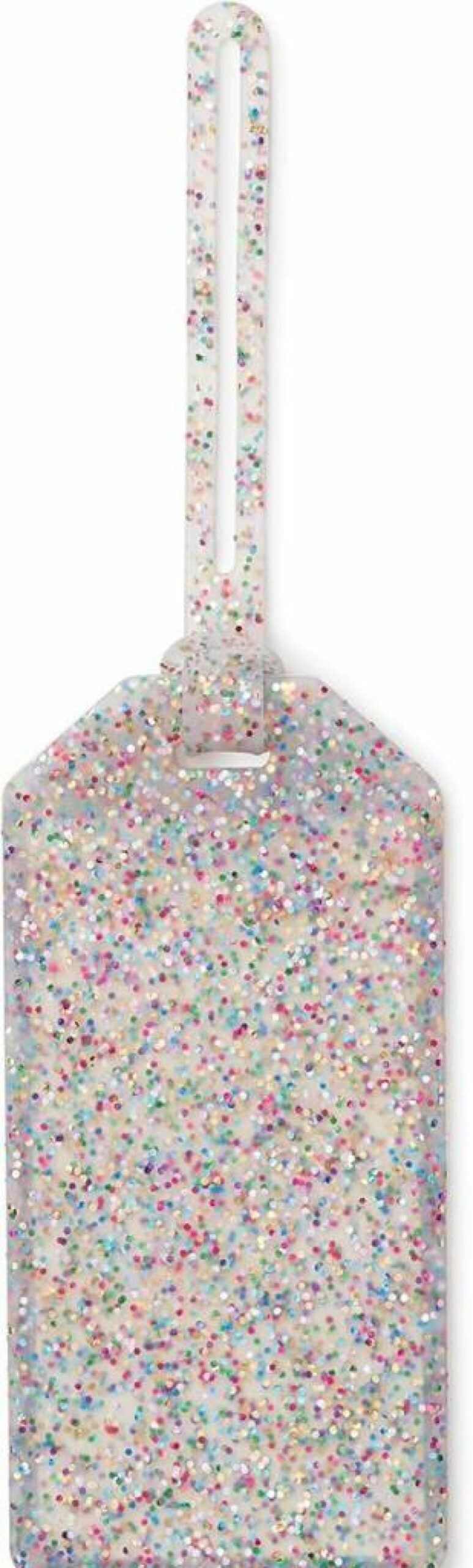 Kate Spade New York Glitter Silicone Luggage Tag with Adjustable Strap - Multi-Color Travel Accessory