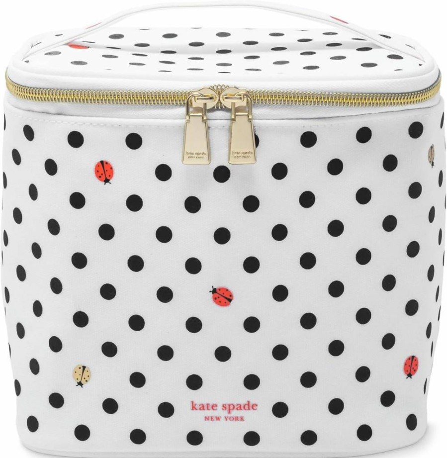 Kate Spade New York Insulated Lunch Bag for Women - Thermal Tote with Double Zipper, Ladybug Dot Design, Portable Cooler for Work or Picnics