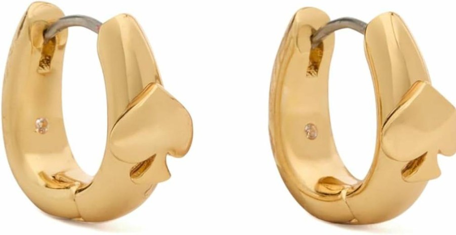 Kate Spade New York So Spade Huggie Earrings: Elegant Gold-Tone Hoop Earrings for Women