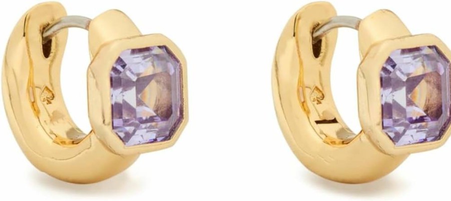 Kate Spade New York Keep Sparkling Asscher Huggie Earrings for Women