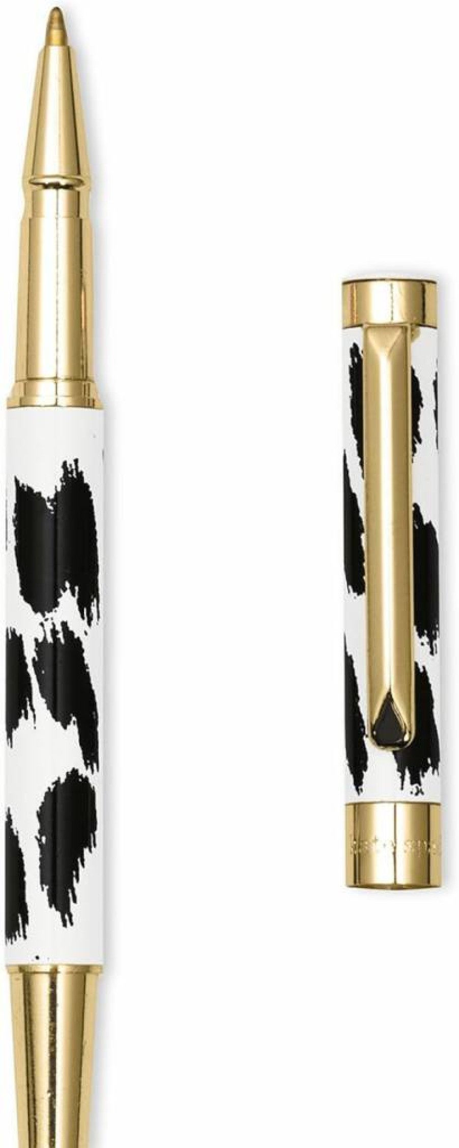 Kate Spade New York Modern Leopard Print Ballpoint Pen - Refillable Black Ink Office Pen for Women in Reusable Gift Box